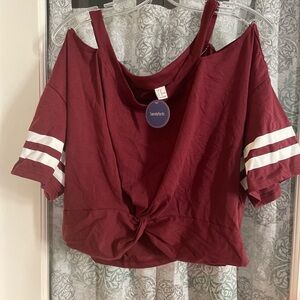 Sweaty Rocks Off the Shoulder, Gathered Bottom Top XL